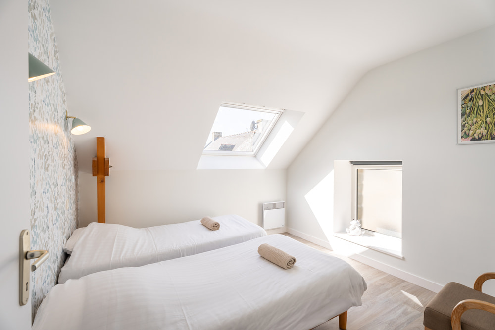 Gite Le Pressoir chambre 2 lits simples à l'étage