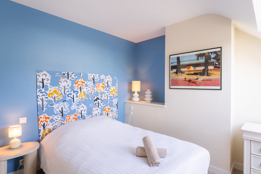 Gite L'Ecurie chambre avec lit double à l'étage