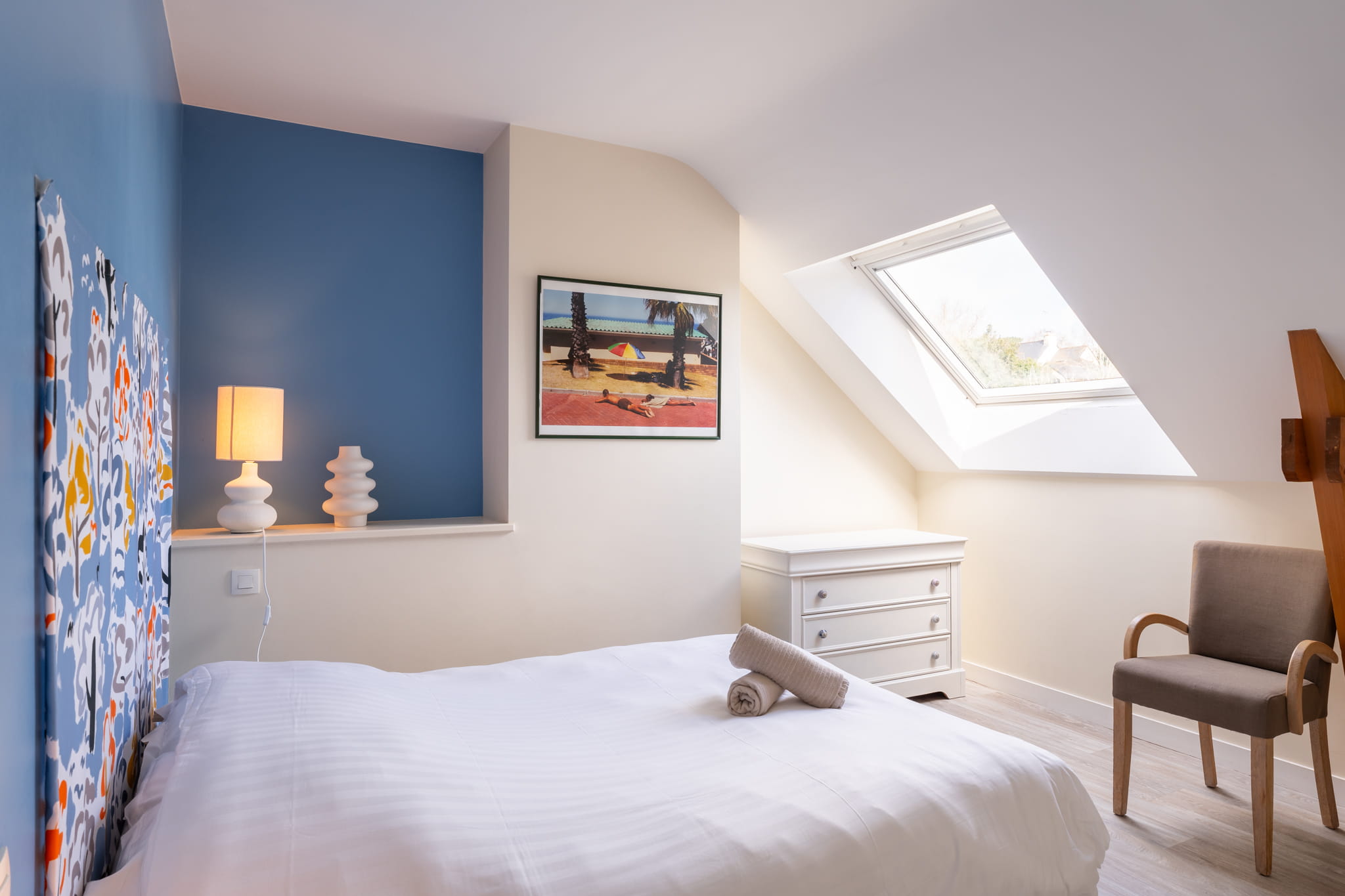 Gite L'Ecurie chambre avec lit double à l'étage
