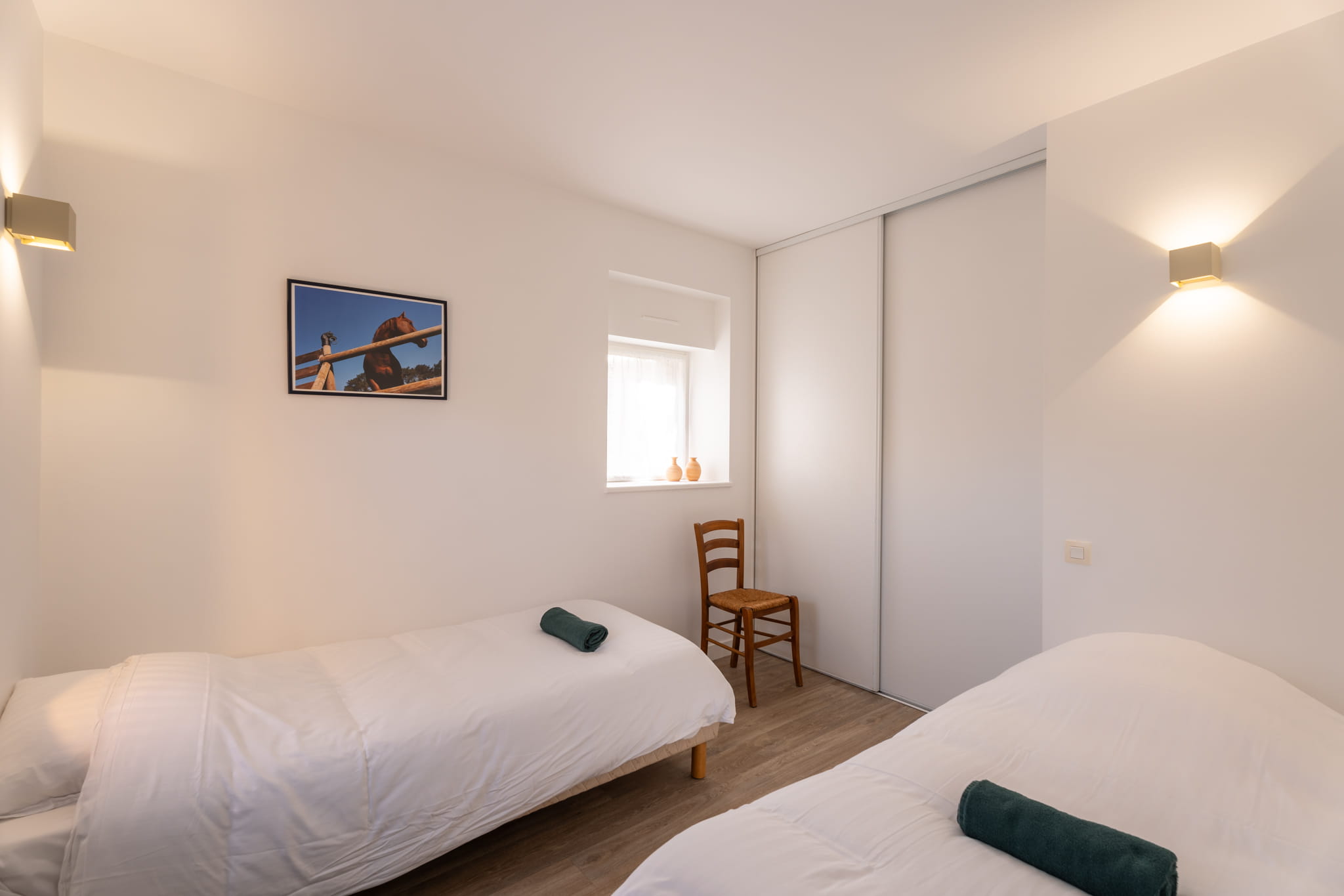 Gite L'Ecurie Chambre 2 lits simples au rez de chaussée